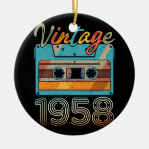 Vintage 1958 Kassette Retro 65. Geburtstag 65 Keramik Ornament