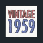 Vintage 1959 60th Birthday Serviette<br><div class="desc">Celebrate a milestone birthday with this cool birth year gift idea!</div>