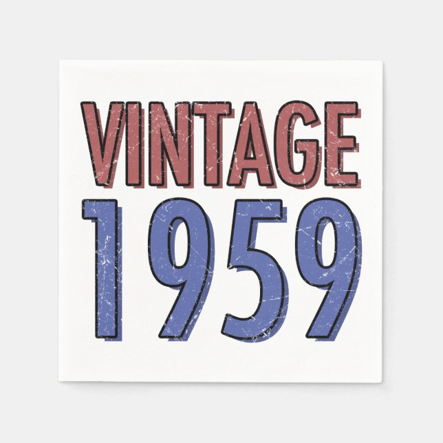 Vintage 1959 60th Birthday Serviette (Vorderseite)