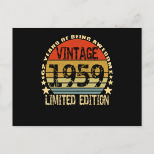 Vintage 1959 limitierte Auflage 62 Jahre Postkarte
