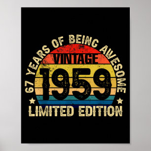 Vintage 1959 limitierte Auflage 67 Jahre großartig Poster