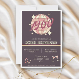 Vintage 1960 64. 65. Geburtstag Retro-Einladung Einladung