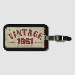 Vintage 1961 Limited Edition Originalteile Gepäckanhänger