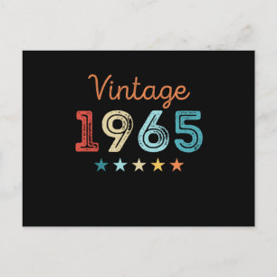 Vintage 1965 60. Geburtstag Retro-Geschenk 60 Jahr Postkarte