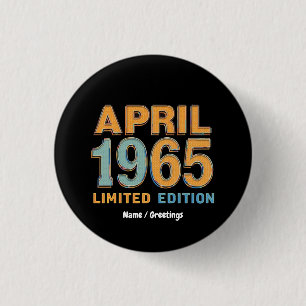 Vintage 1965 limitierte Auflage zum 60. Geburtstag Button