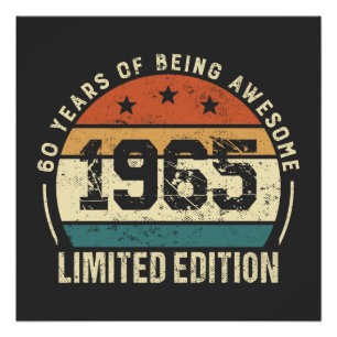 Vintage 1965 Retro 60. Geburtstagsidee Poster