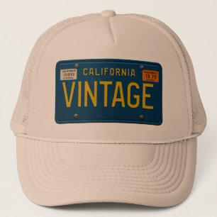 Vintage 1969   Retro California Nummernschild Surf Truckerkappe