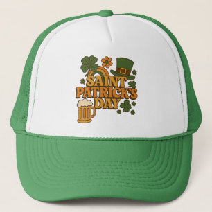 Vintage 1970er Jahre St. Patrick's Day Truckerkappe