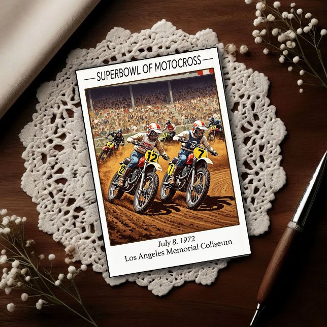 Vintage 1970s Superbowl of Motocross Postkarte (Von Creator hochgeladen)