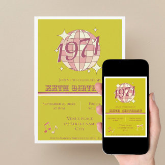 Vintage 1971 55. Geburtstag Retro-Einladung Einladung