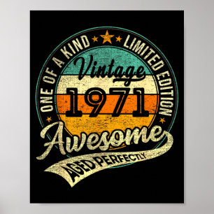 Vintage 1971 Limitierte Auflage 55 Jahre alt 55. G Poster
