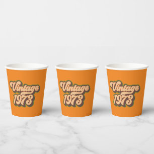 Vintage 1973 50. Geburtstagsparty Paper Cups Pappbecher
