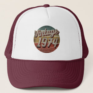 VINTAGE 1974 MEN WOMEN BIRTHDAY GIFT TRUCKER HAT TRUCKERKAPPE