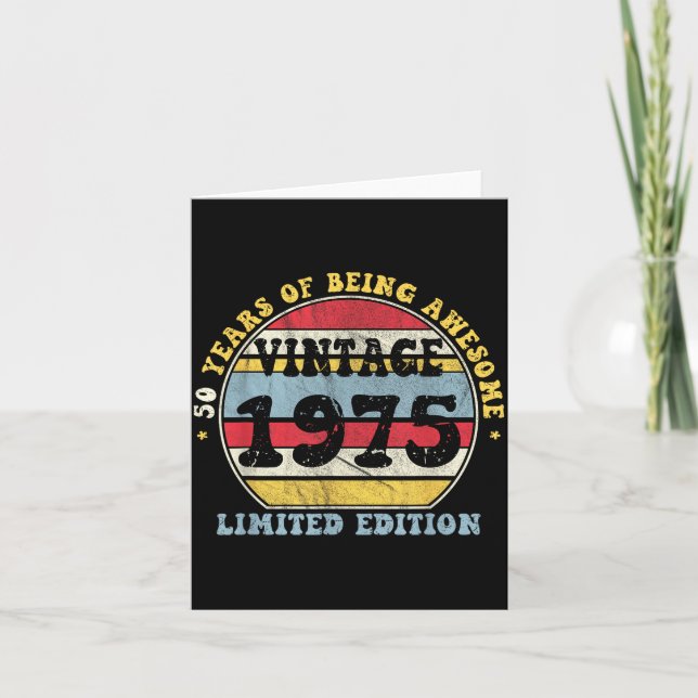Vintage 1975 limitierte Auflage 50-jähriger 50. Ge Karte (Vorderseite)