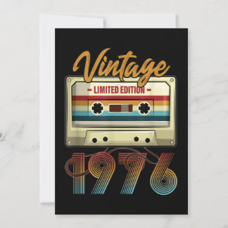Vintage 1976 45. Geburtstag Kassettenband Geburtst Einladung