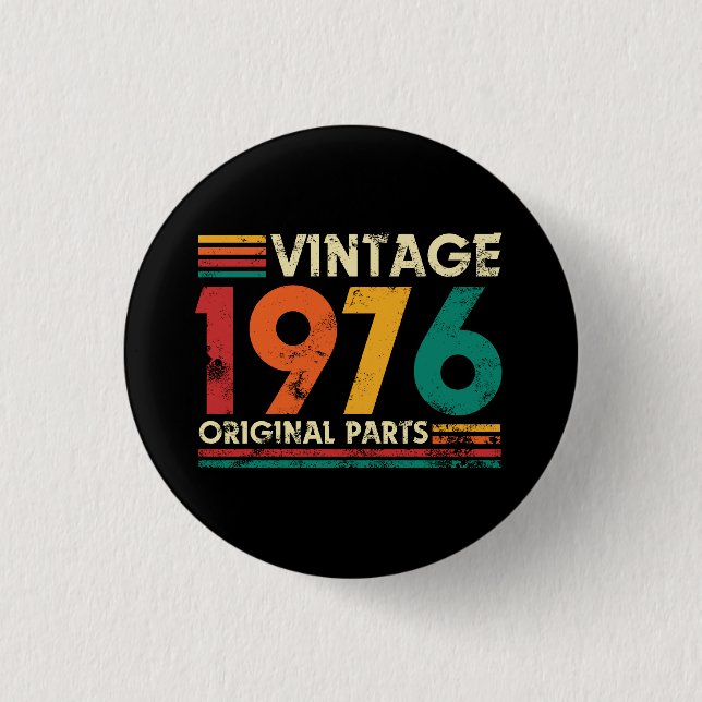Vintage 1976 50th Birthday Button (Vorderseite)