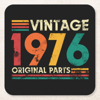 Vintage 1976 50th Birthday Rechteckiger Pappuntersetzer