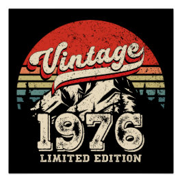 Vintage 1976 Birthday Retro 50th Outdoorsy Bday  Poster