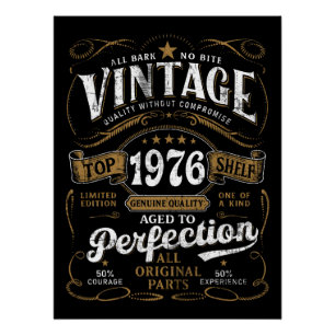 Vintage 1976 Geburtstag Gereift bis zur Vollkommen Poster