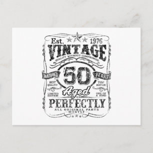Vintage 1976 Limited Edition Shirt 50 Jahre alt 50 Feiertagspostkarte