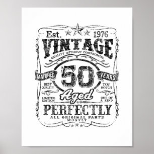 Vintage 1976 Limited Edition Shirt 50 Jahre alt 50 Poster