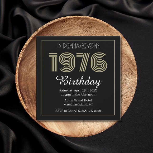 Vintage 1976 Retro Birthday 50th Birthday Einladung (Von Creator hochgeladen)