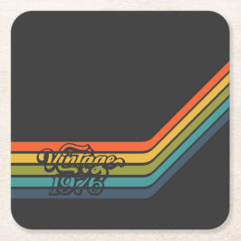 Vintage 1976 Retro Design paper coaster Rechteckiger Pappuntersetzer