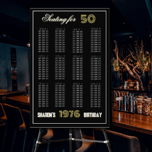 Vintage 1976 Retro Sitzordnung 50. Geburtstag Fotodruck