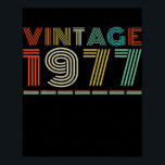 Vintage 1977 45 Years Old Gifts 45th Birthday Poster<br><div class="desc">Vintage 1977 45 Years Old Gifts 45th Birthday Gift For Men Gift. Perfect gift for your dad,  mom,  papa,  men,  women,  friend and family members on Thanksgiving Day,  Christmas Day,  Mothers Day,  Fathers Day,  4th of July,  1776 Independent day,  Veterans Day,  Halloween Day,  Patrick's Day</div>