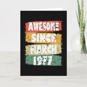 Vintage 1977 Birthday March Gift Karte