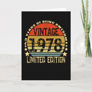 Vintage 1978 limitierte Auflage 43 Jahre Karte