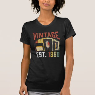 Vintage 1980 Geburtskassette, Alte Musik Lover T-Shirt