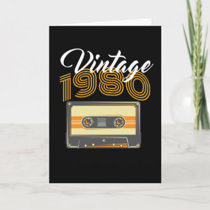 Vintage 1980 Musik-Kassette Geburtstag Karte