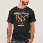 Vintage 1982, 40Th Birthday Aged Perfectly Gift Es T-Shirt<br><div class="desc">Vintage 1982,  40th Birthday Aged Perfectly Gift Wesentlichen</div>