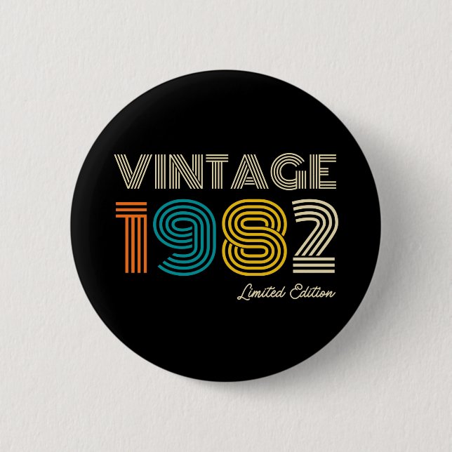 Vintage 1982 42. Geburtstag Button (Vorderseite)