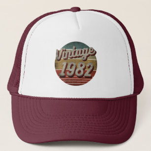 VINTAGE 1982 MÄNNER FRAUEN GEBURTSTAGSGESCHENK LKW TRUCKERKAPPE