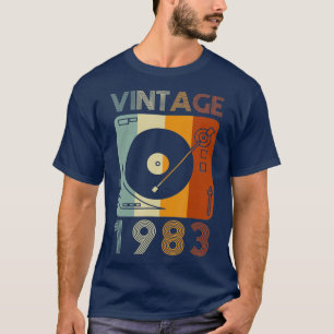 Vintage 1983 Retro Plattenspieler Geburtstag Vinyl T-Shirt