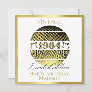 Vintage 1984 40. Geburtstag Gold Karte