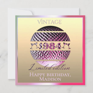 Vintage 1984 40. Geburtstag pink Karte