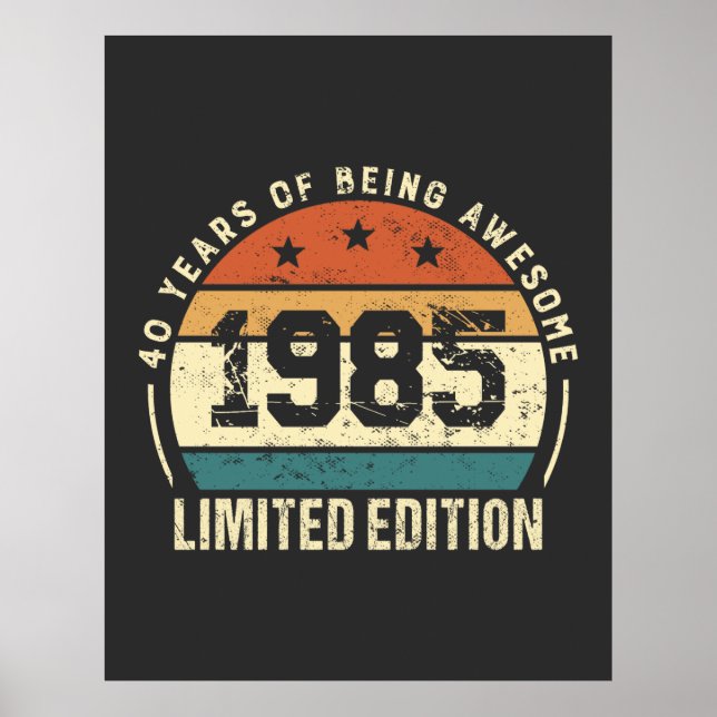 Vintage 1985 Retro 40th Birthday Anniversary Idea Poster (Vorne)