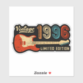 Vintage 1996 Birthday Electric Guitar Lover   Aufkleber