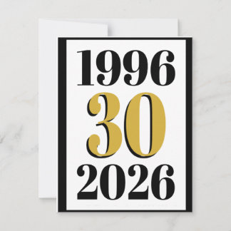 Vintage 1996 Meilenstein 30. Geburtstag Einladung