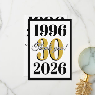 Vintage 1996 Milestone 30. Geburtstag Dankeskarte