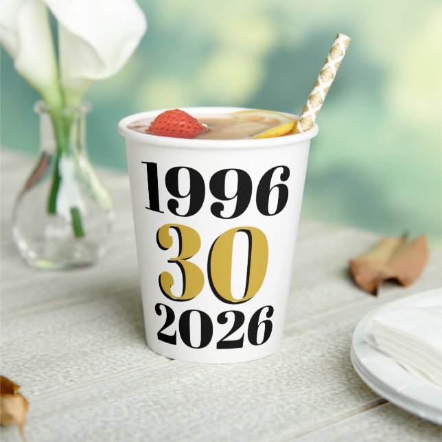 Vintage 1996 Milestone 30. Geburtstag Pappbecher (In Situ)