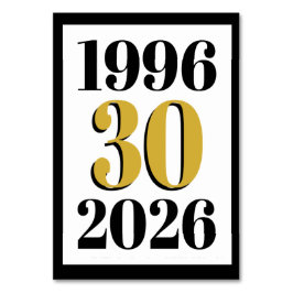 Vintage 1996 Milestone 30th Birthday   Tischnummer