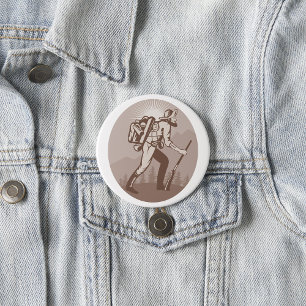 Vintage 19. Jahrhundert Goldsucher Wanderer Button
