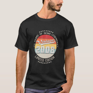Vintage 2008 14Th Birthday Gift 14 Years Being Leg T-Shirt