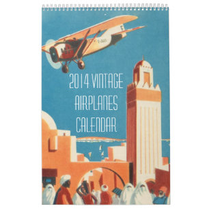Vintage 2014 Flugzeuge-Kalender Kalender