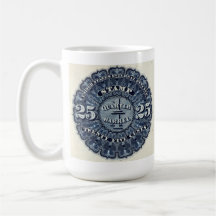 Vintage 25c Bier Revenue Briefmarke Tasse