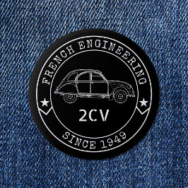 Vintage 2CV Oldtimer Abzeichen Engineering Excelle Button